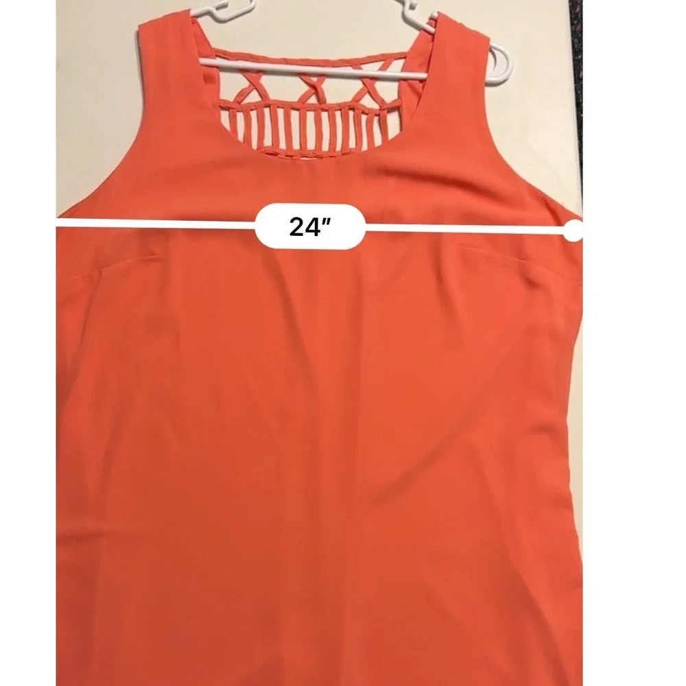 Free 2 Luv Coral Dress Sleeveless Casual Summer Dress Cutout Back fully lined 3X